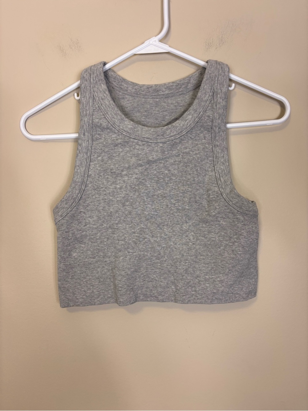 ALO Yoga Gray Cropped Tank - Ribbed Racerback Small